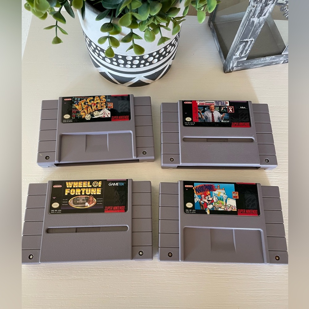 SNES Super Nintendo Game lot of 4 Mario paint Madden 93 wheel of fortune